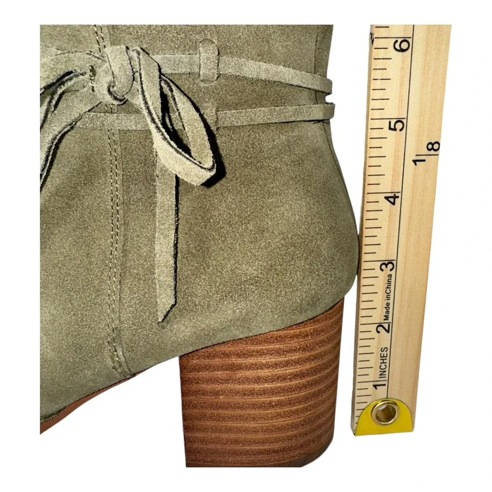 Violet & Red Janine Tall Shaft Olive Green Suede Boots Sz 8.5M - Picture 15 of 16